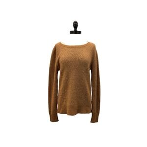 Caroll Paris Sweater Womens Size S Brown Excellent Chevron Pointelle Knit Top